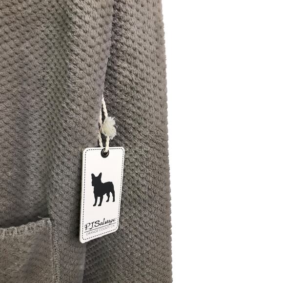 PJ Salvage Long Cardigan Womens Size Medium Gray Long Sleeve Soft Fleece NWT - Picture 4 of 10